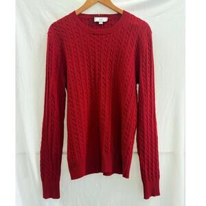 AMI Paris Alexandre Mattiussi Men 100% Wool Sweater Cable Knit Cozy Large Europe